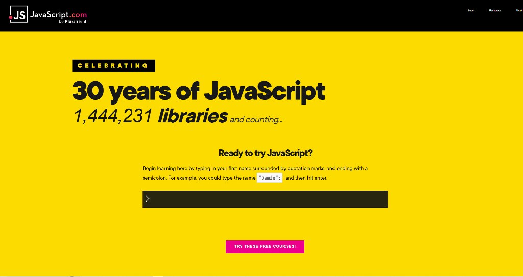 JavaScript's website.