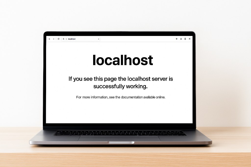 Localhost server on a laptop.