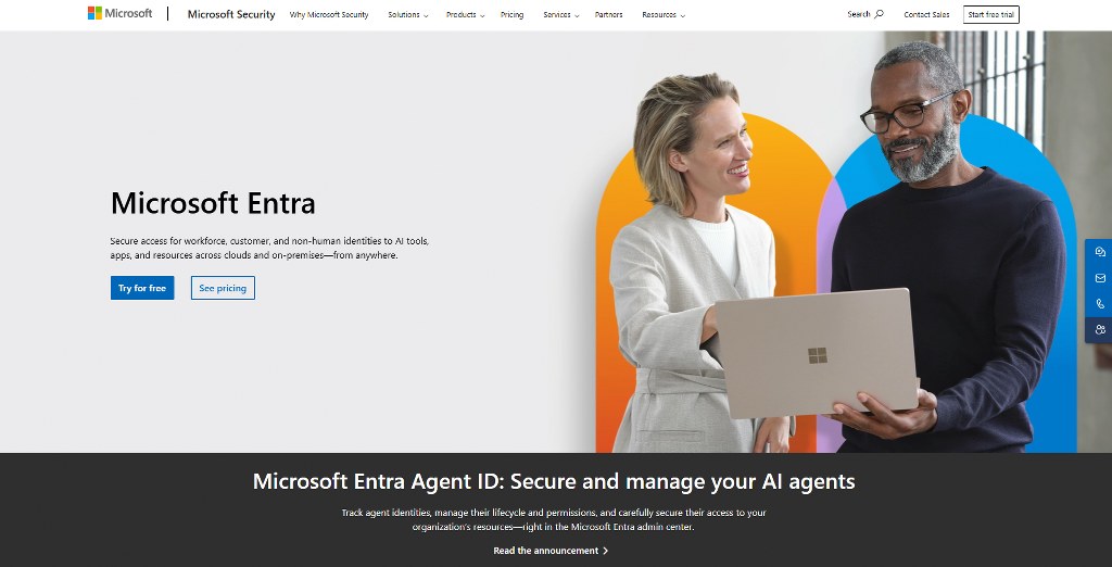 Microsoft Entra website.