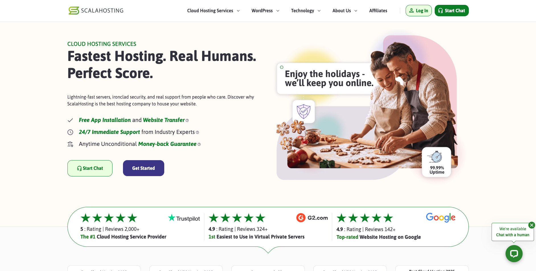 Scalahosting website screenshot