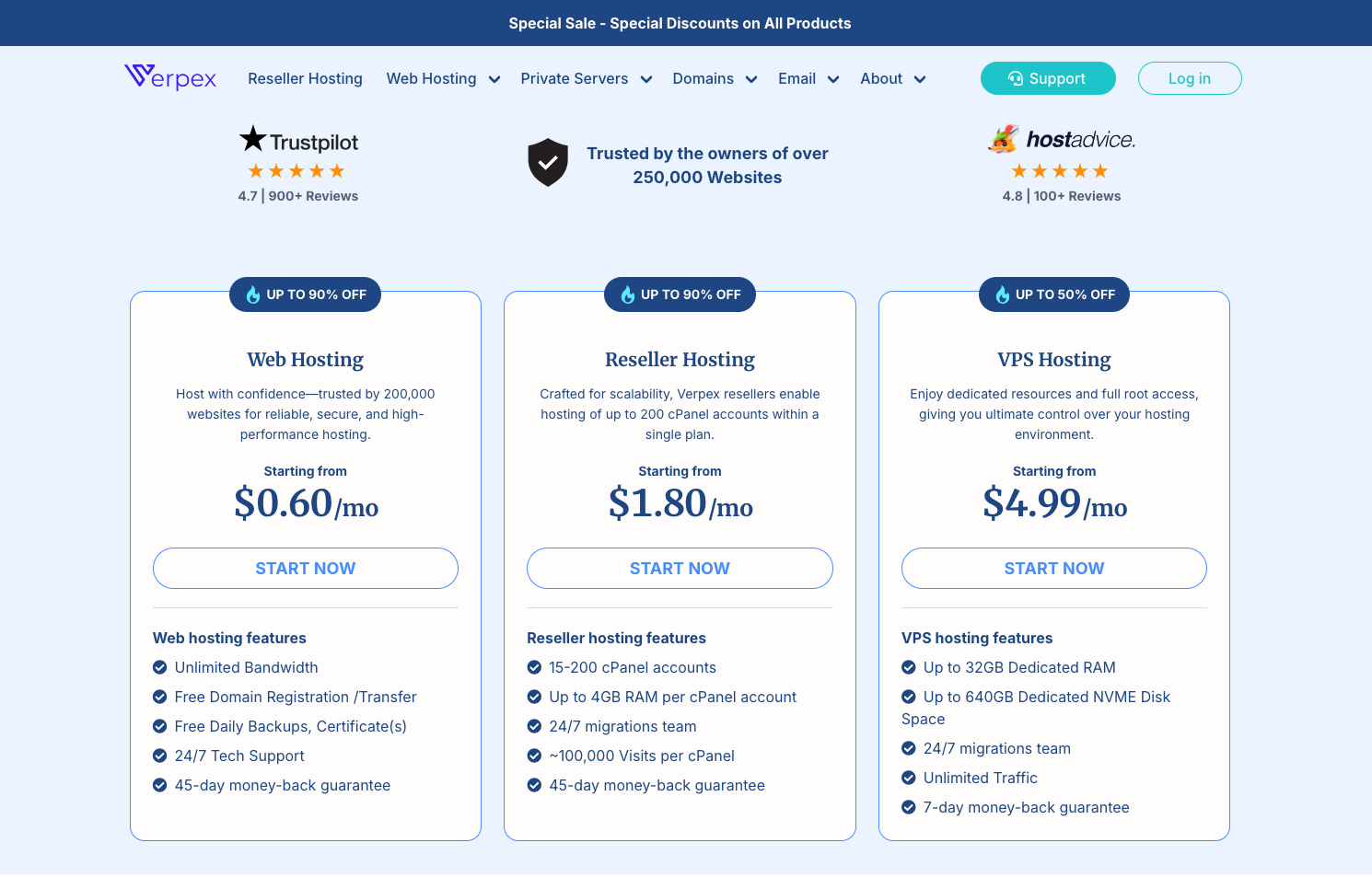 Verpex website screenshot