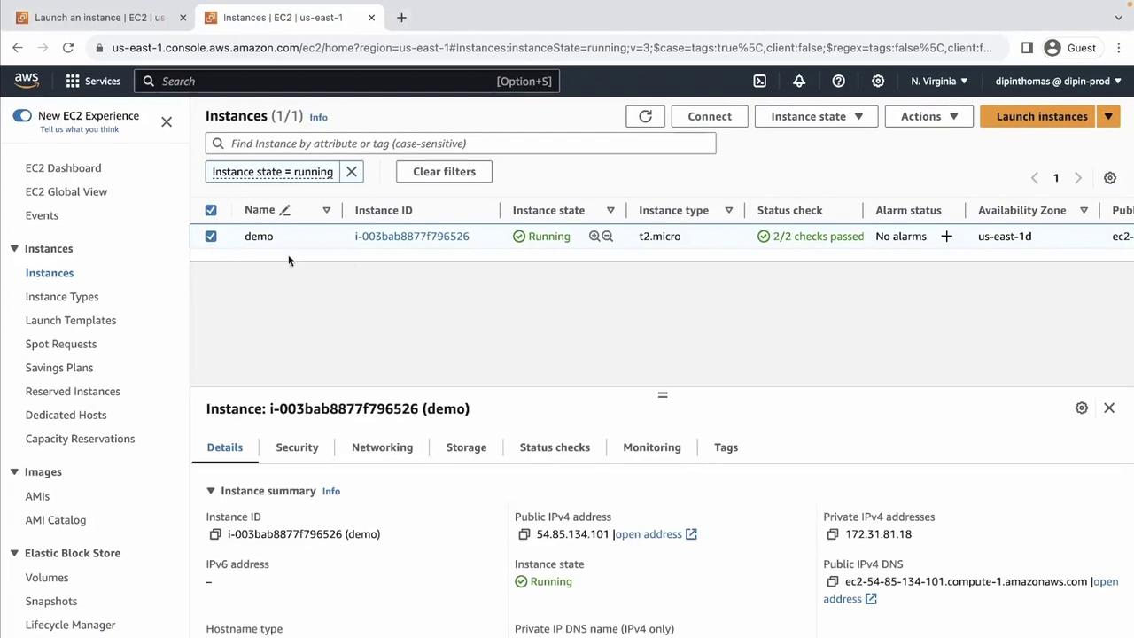 instances في AWS