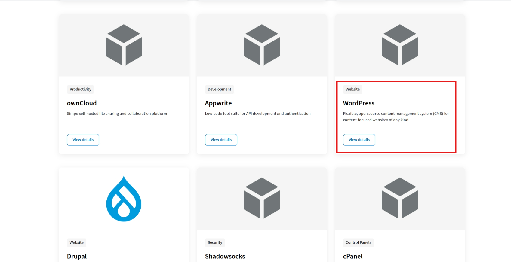screenshot of Linode WordPress installation