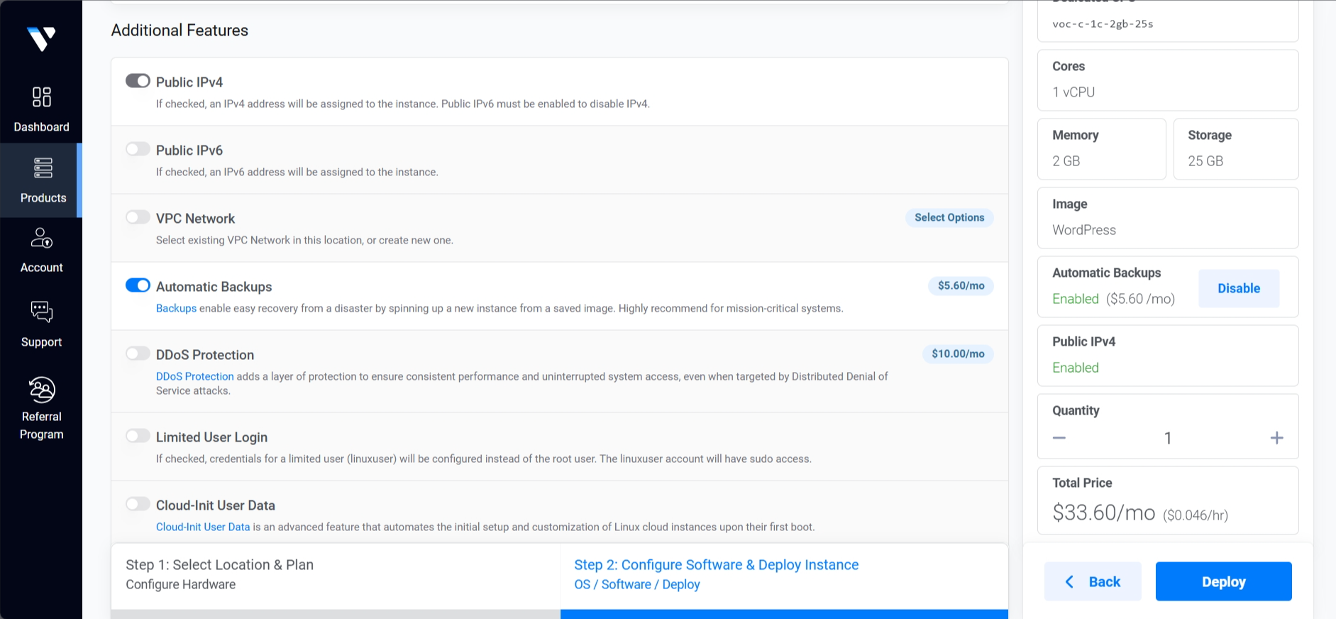 Vultr Additional Features