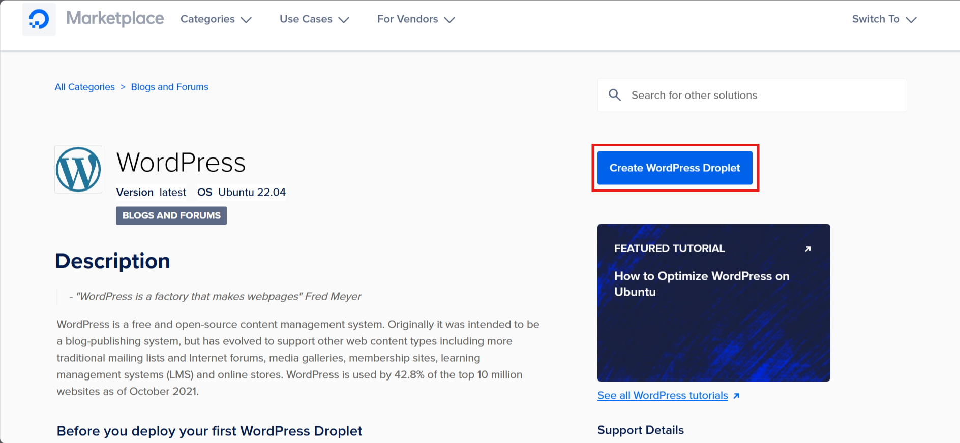 screenshot of Cloudways 