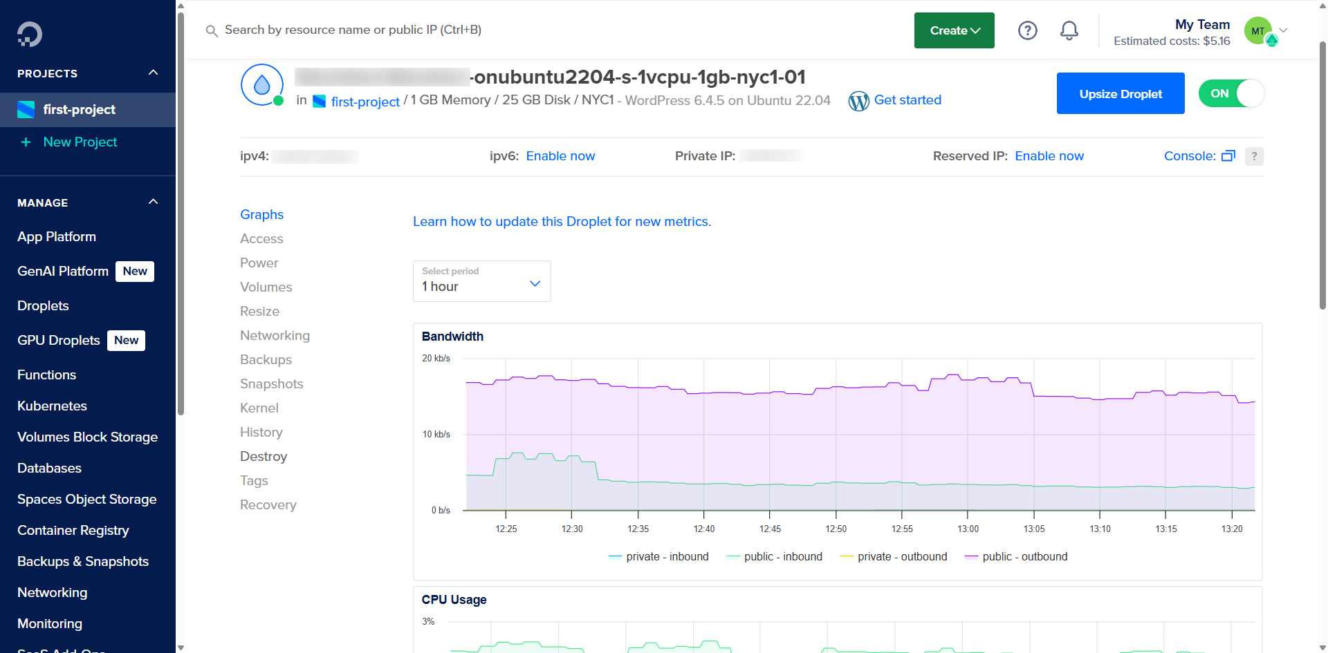 DigitalOcean Server Management