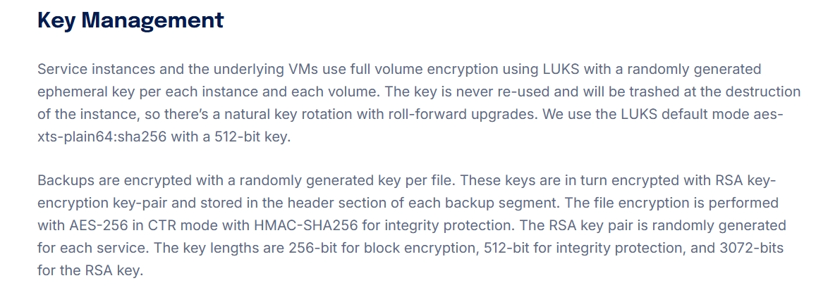 screenshot of DO key Managements