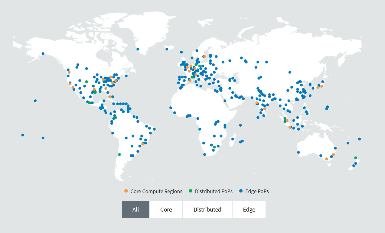 screenshot of Linode Server Locations