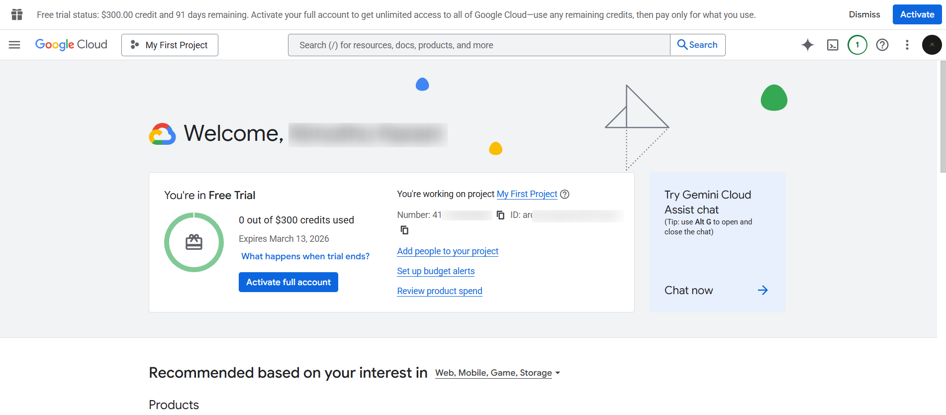 Google Cloud Platform Dashboard