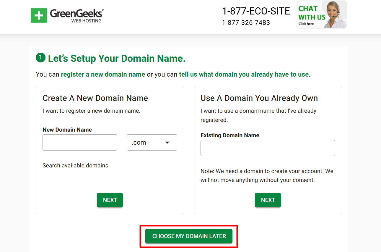 screenshot of GreenGeeks 