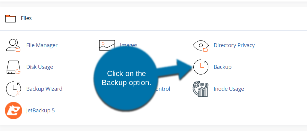 screenshot of the cPanel 