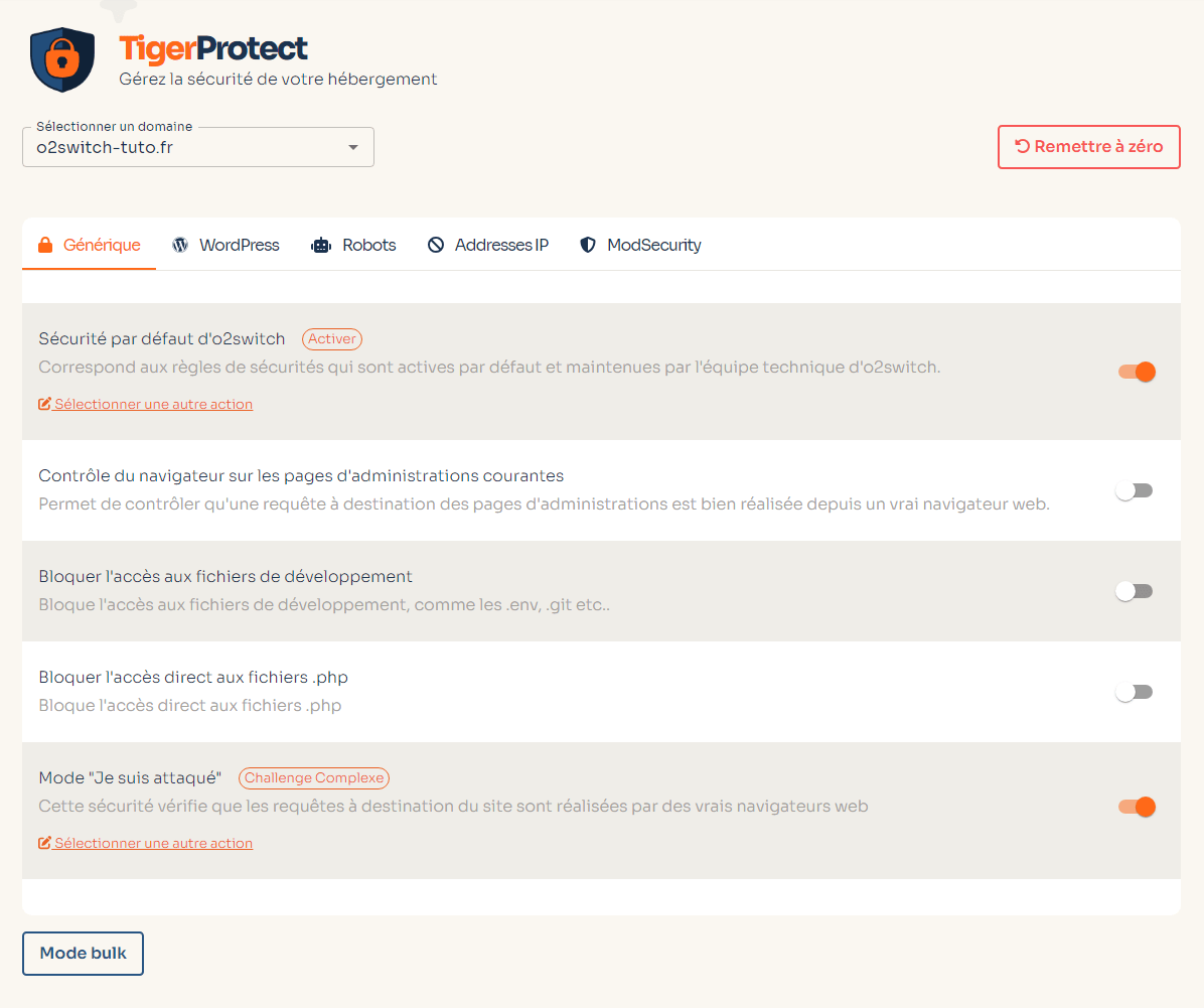 screenshot of TigerProtect page