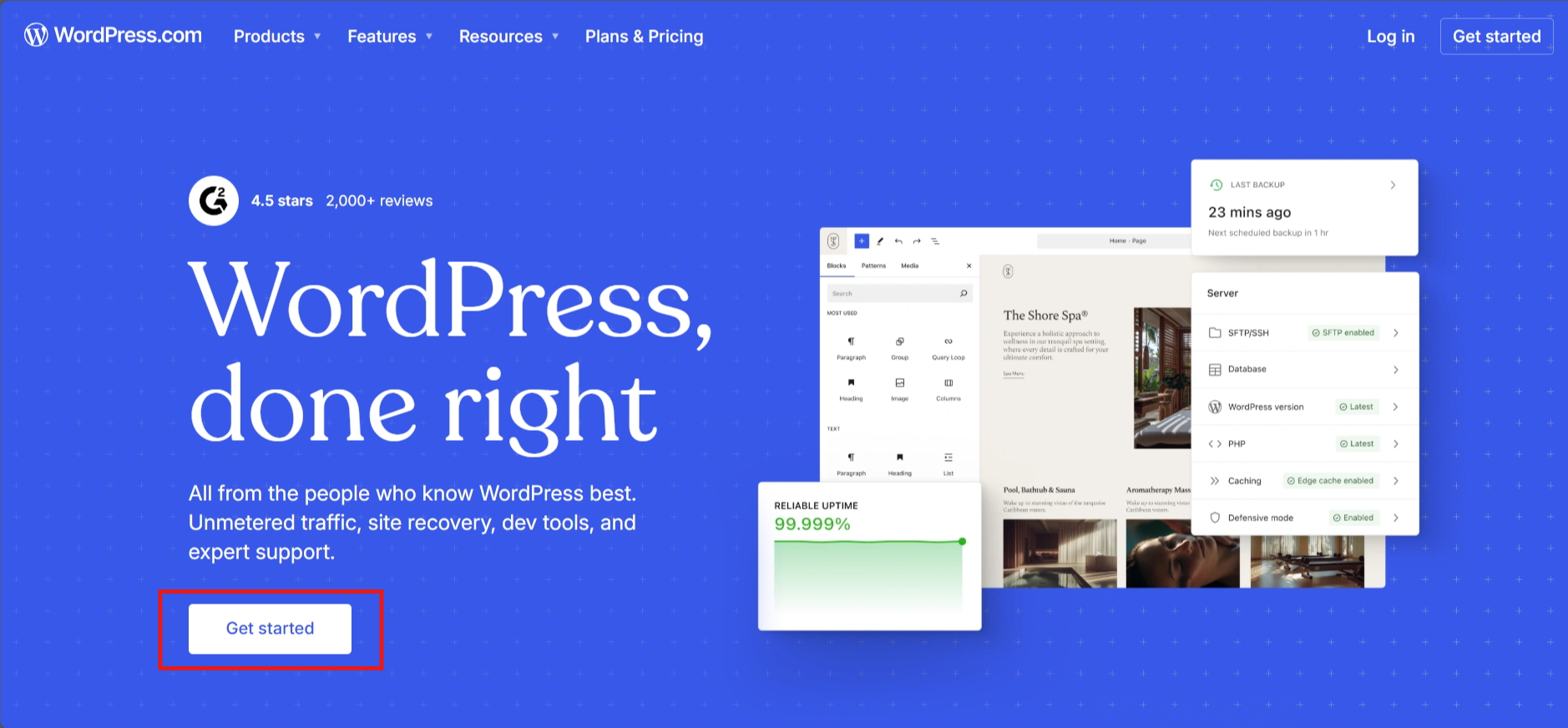 screenshot of WordPress.com