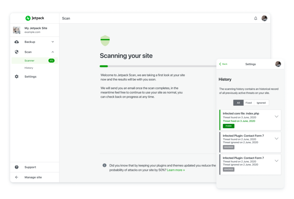 screenshot of WordPress Scanner