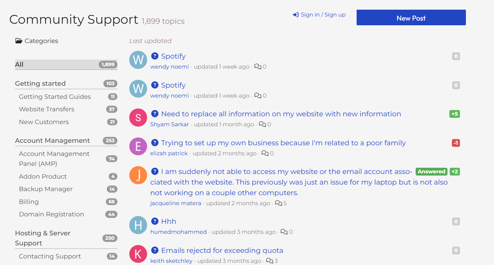 Community Support Forums