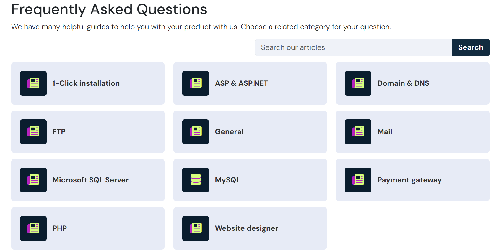 Simply.com FAQ section