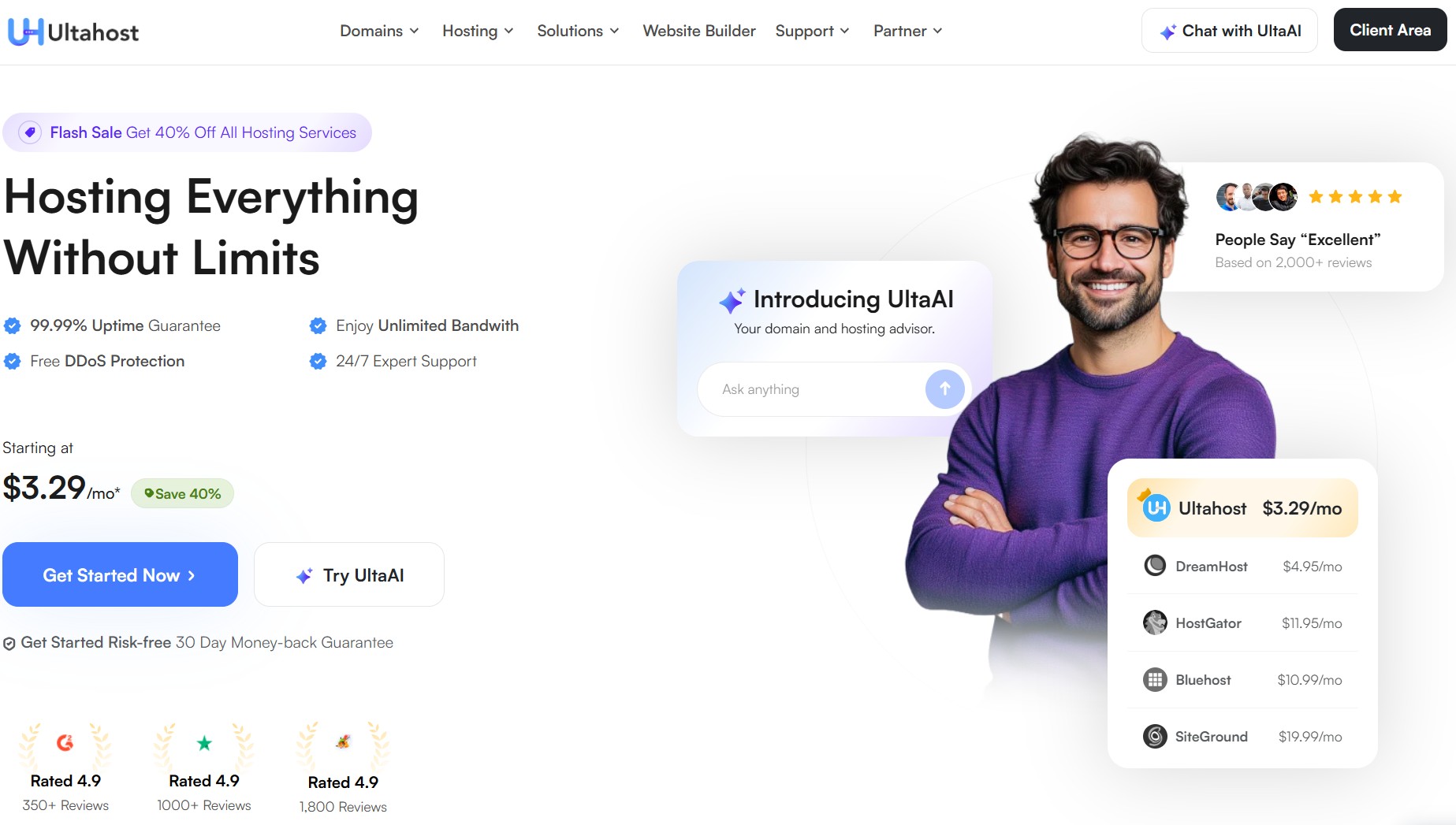 ultahost-homepage-screenshot