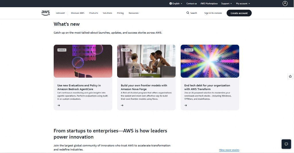 AWS website.