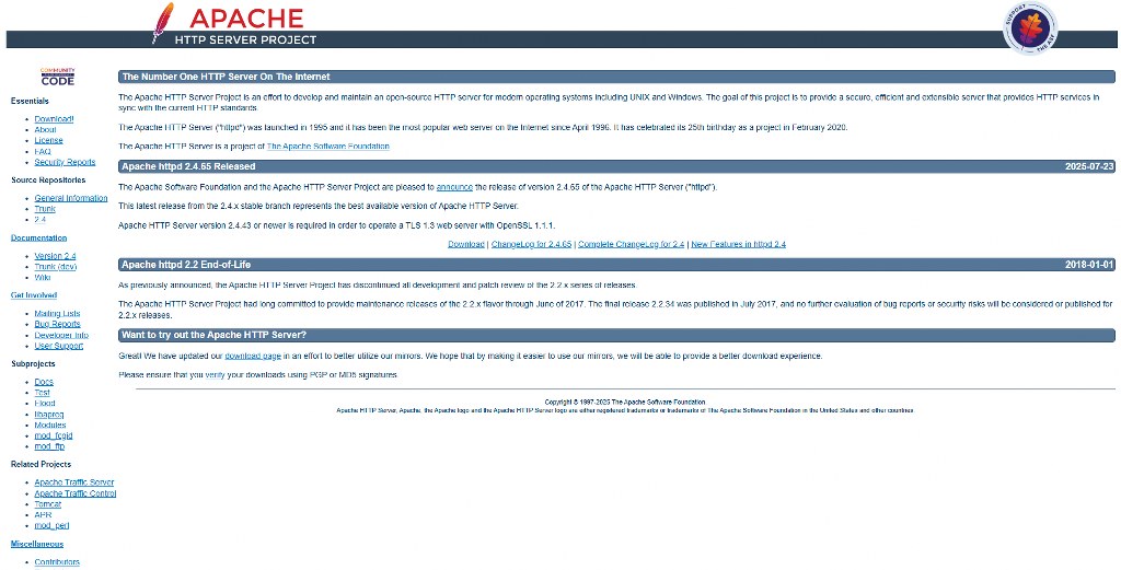 Apache's website homepage.