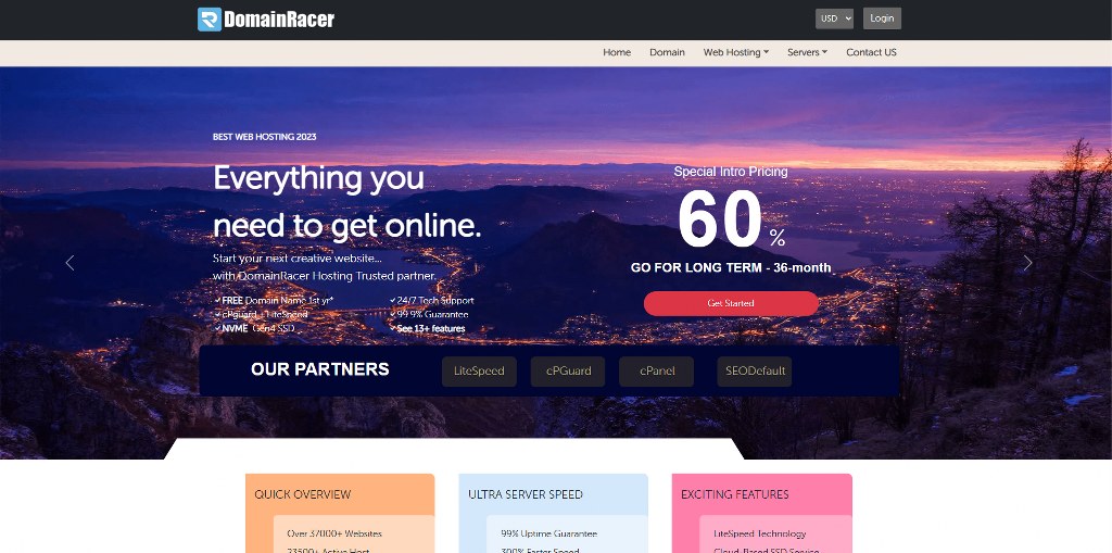 DomainRacer's website.
