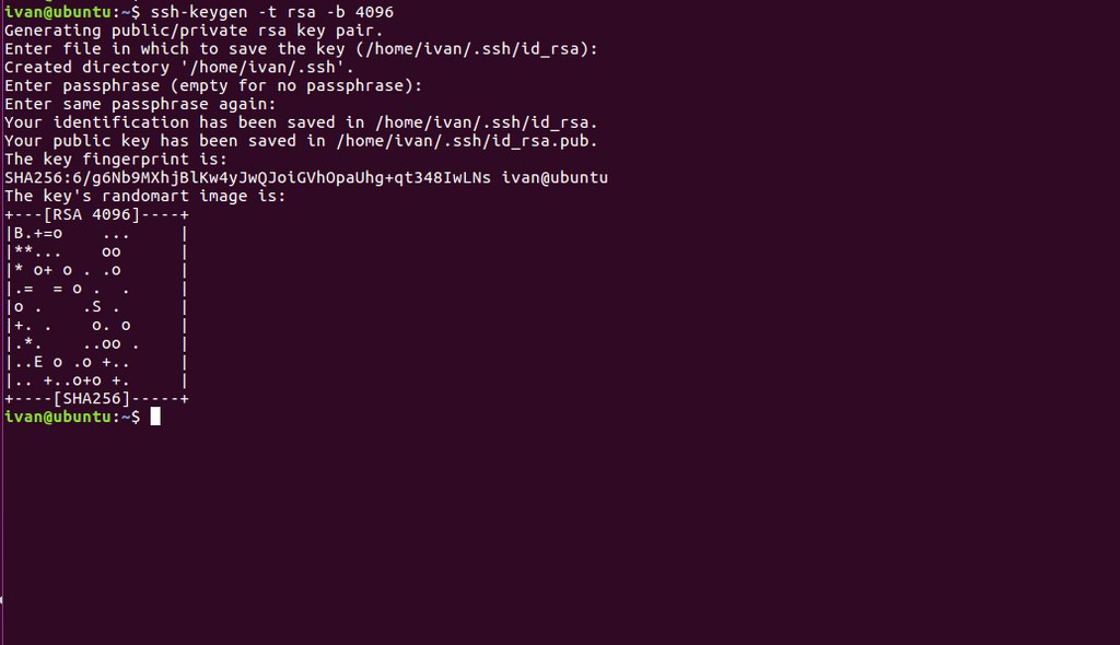 Generating an ssh key on Ubuntu.