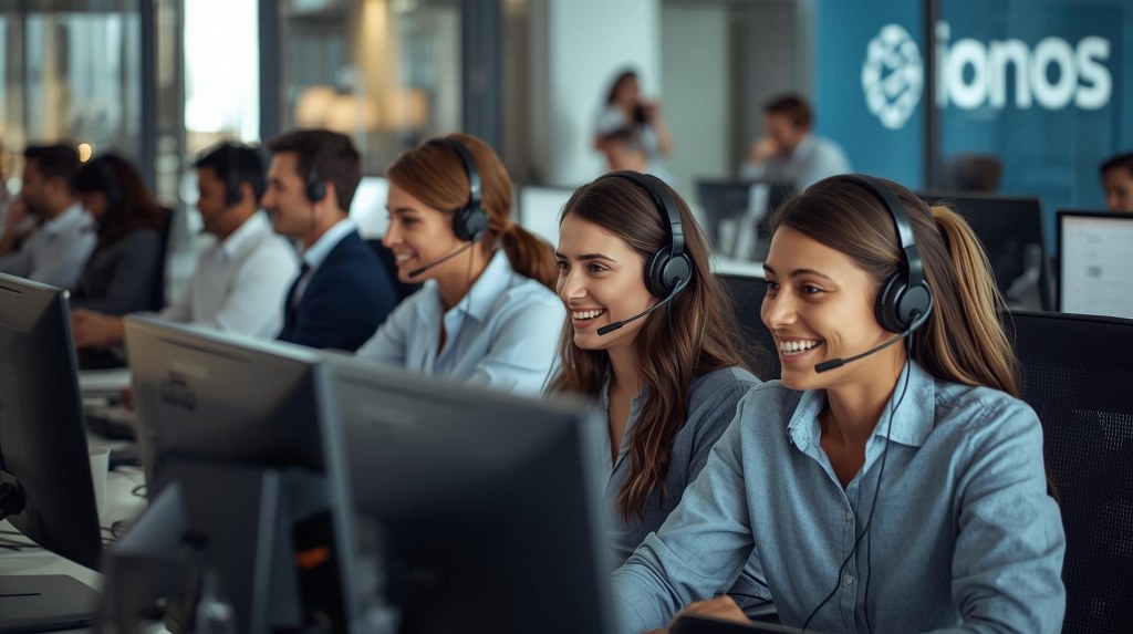 Ionos excellent customer support team working.