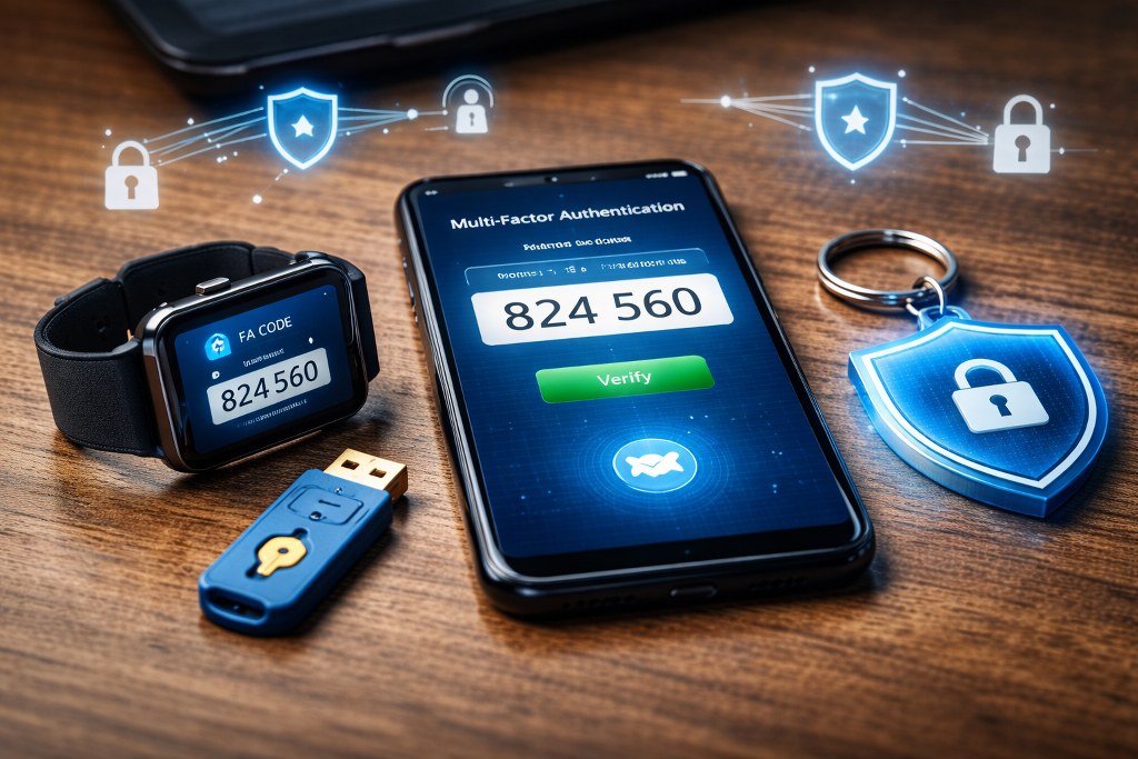 Layered identity verification using multiple security factors to protect both local and domain user access.