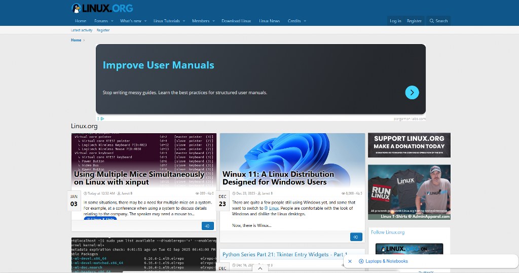 Linux website.