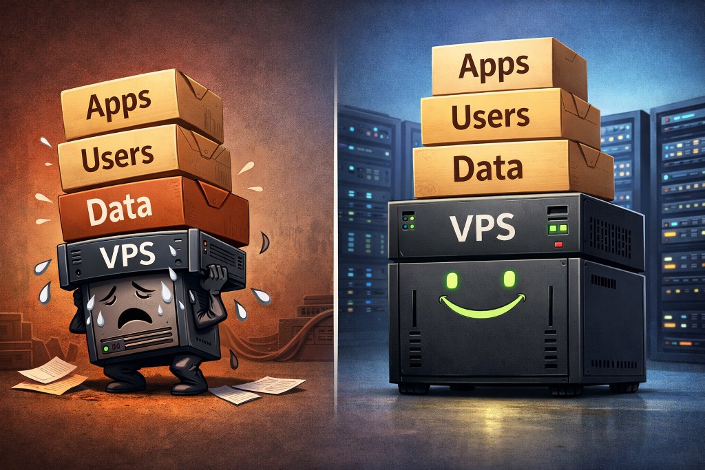 Overloaded vs optimized VPS server
