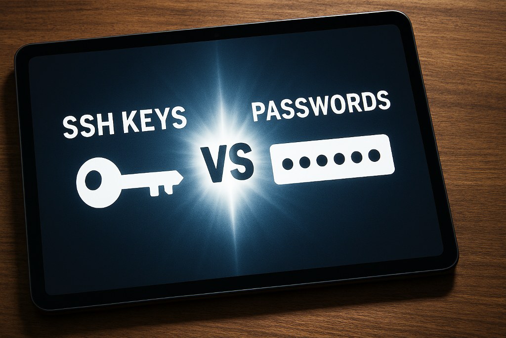 SSH keys vs passwords.