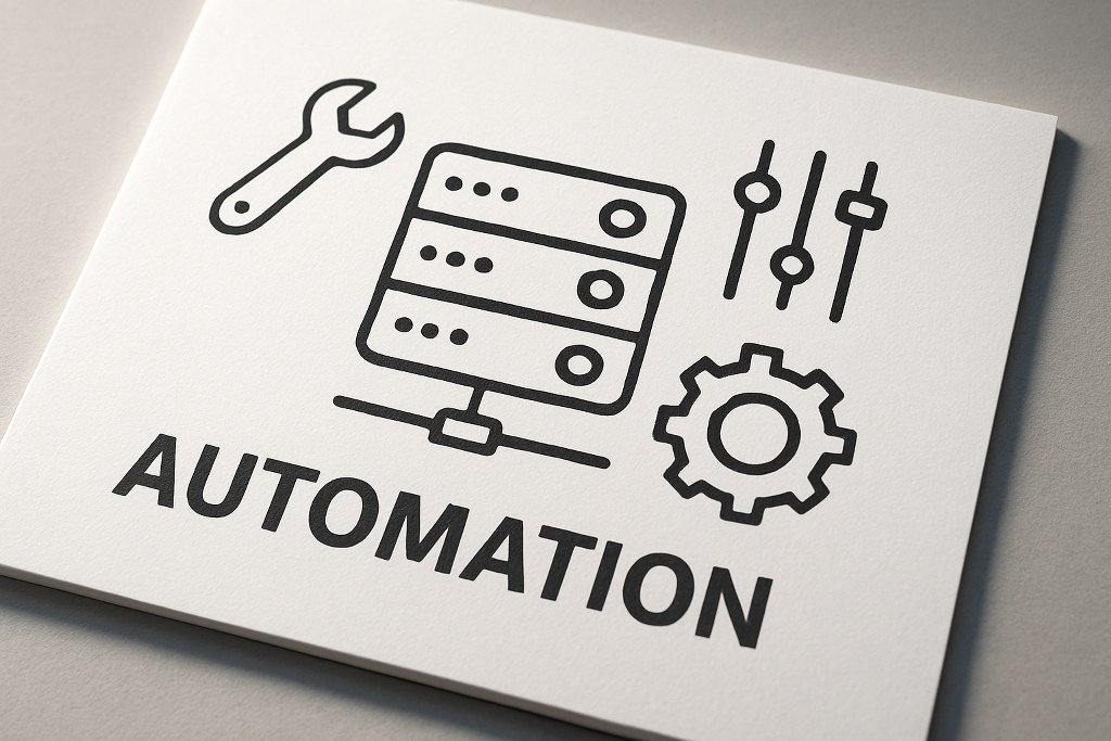 Server automation concept on a piece of paper.