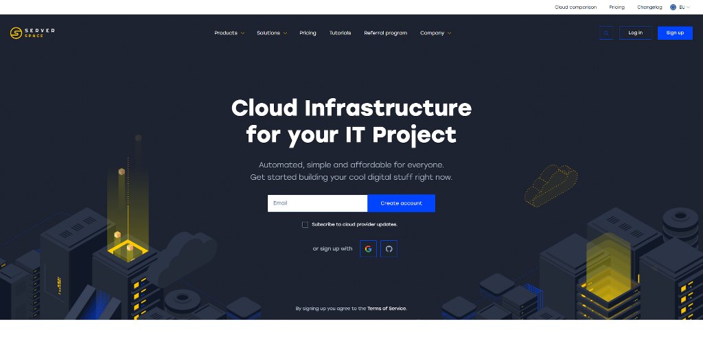Serverspace.io's website.