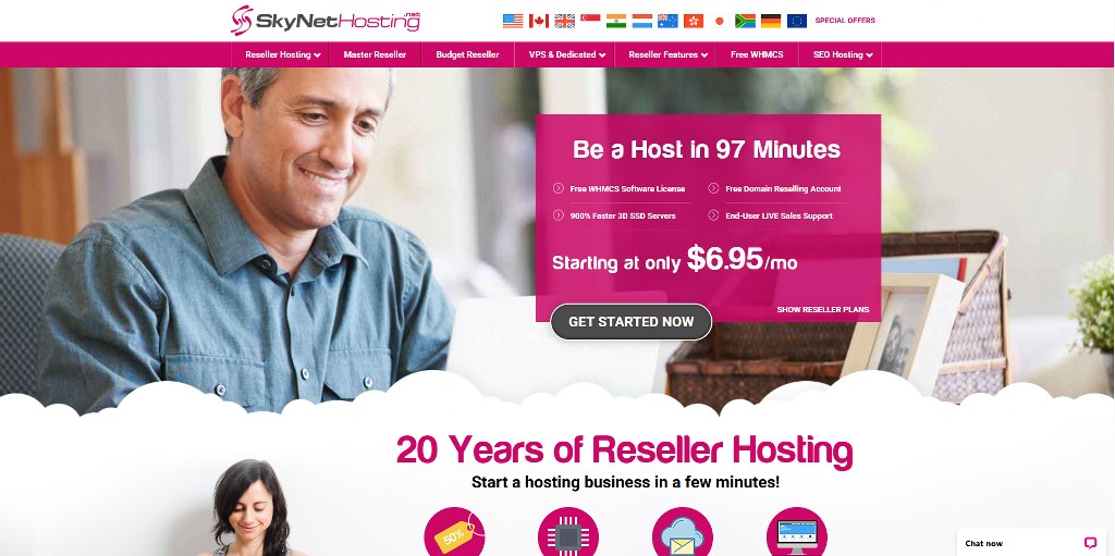 Skynethosting's website.