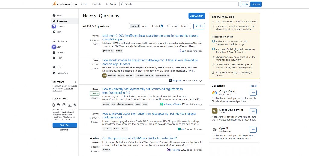 Stack Overflow's website.