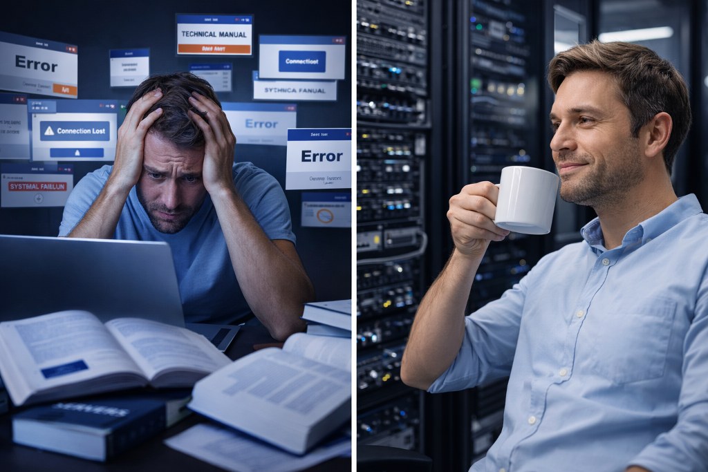 Stressed vs calm server administrator