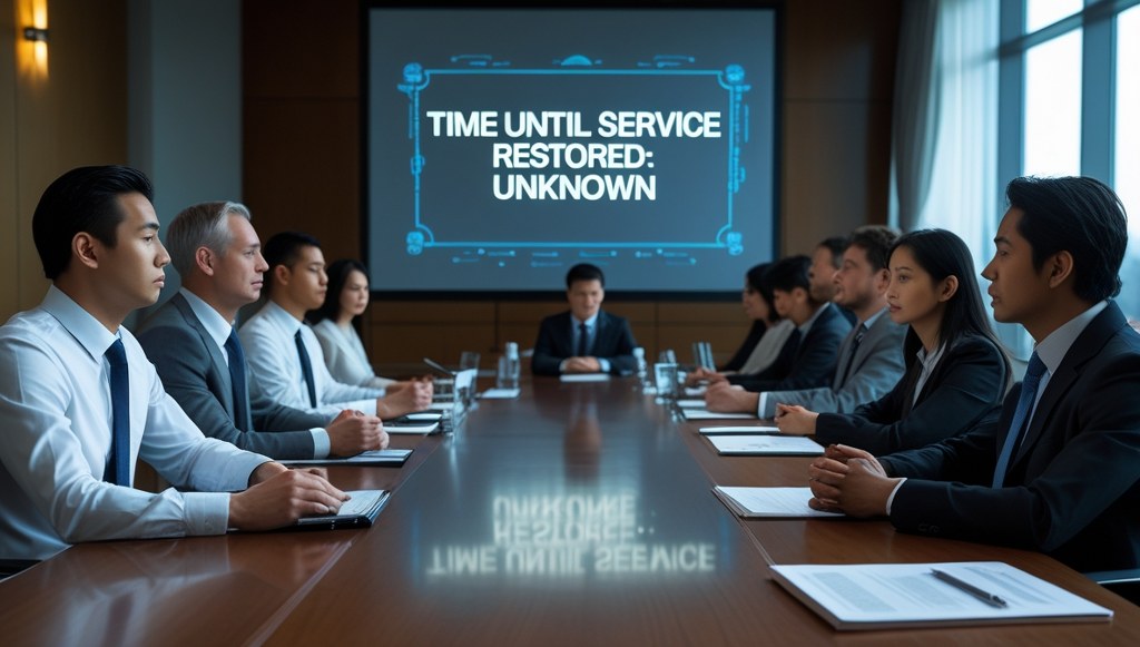 Team meeting with message time until service restored unknown