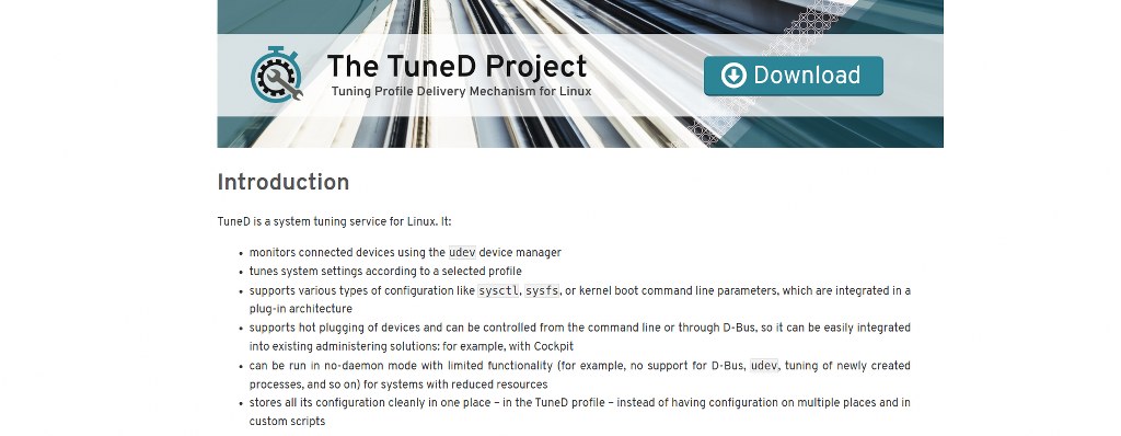 TuneD's website with its documentation.