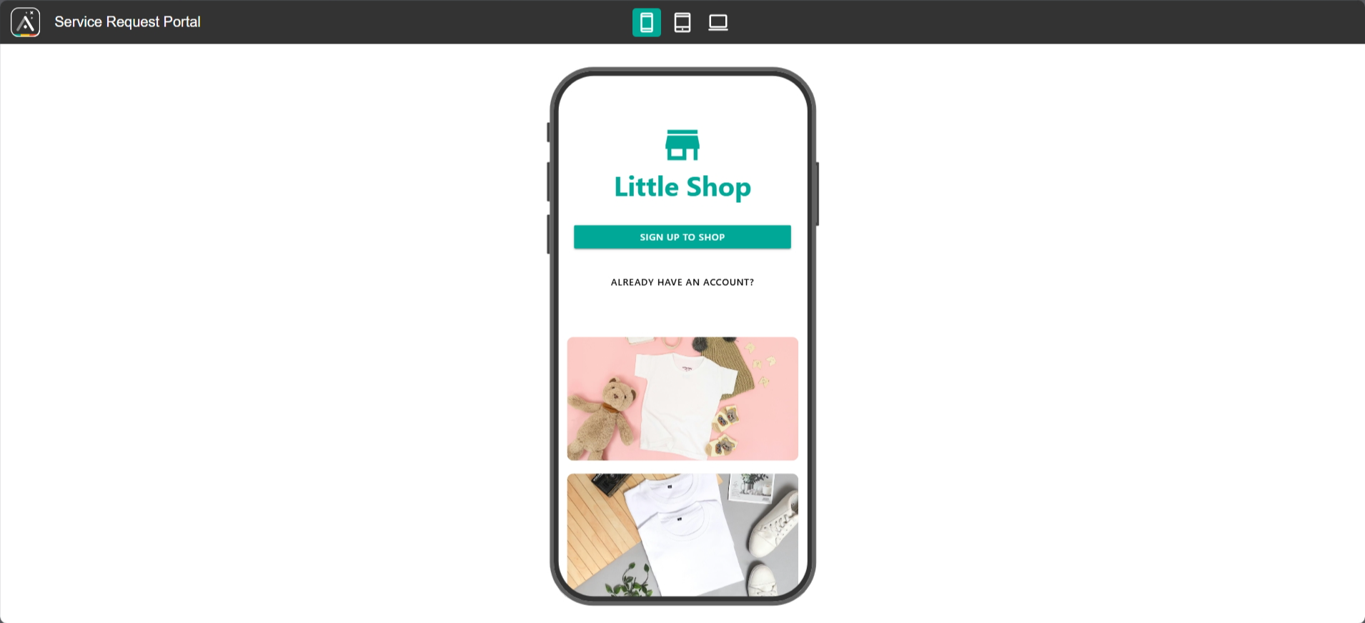 screenshot of generated website mobile view