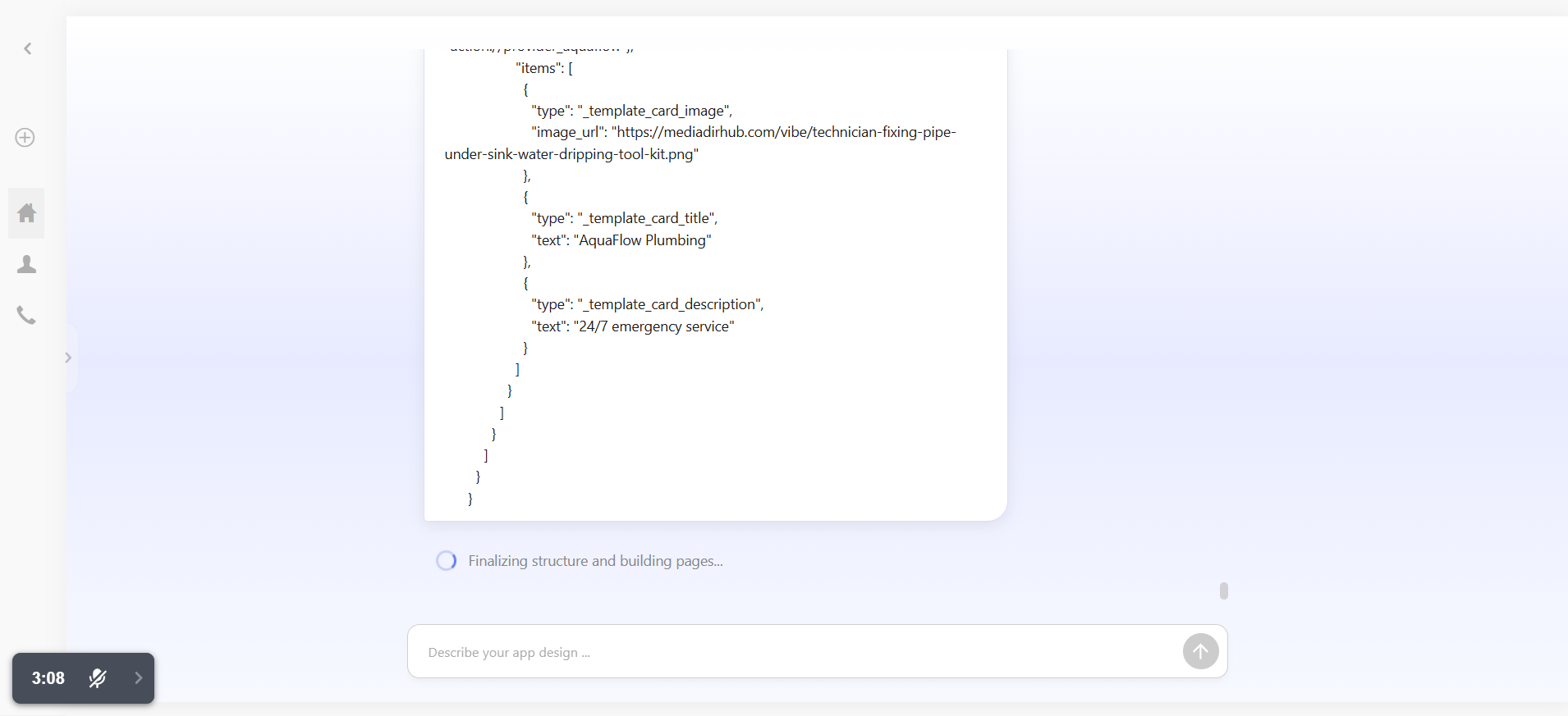 screenshot of Appy Pie Chat Conversation
