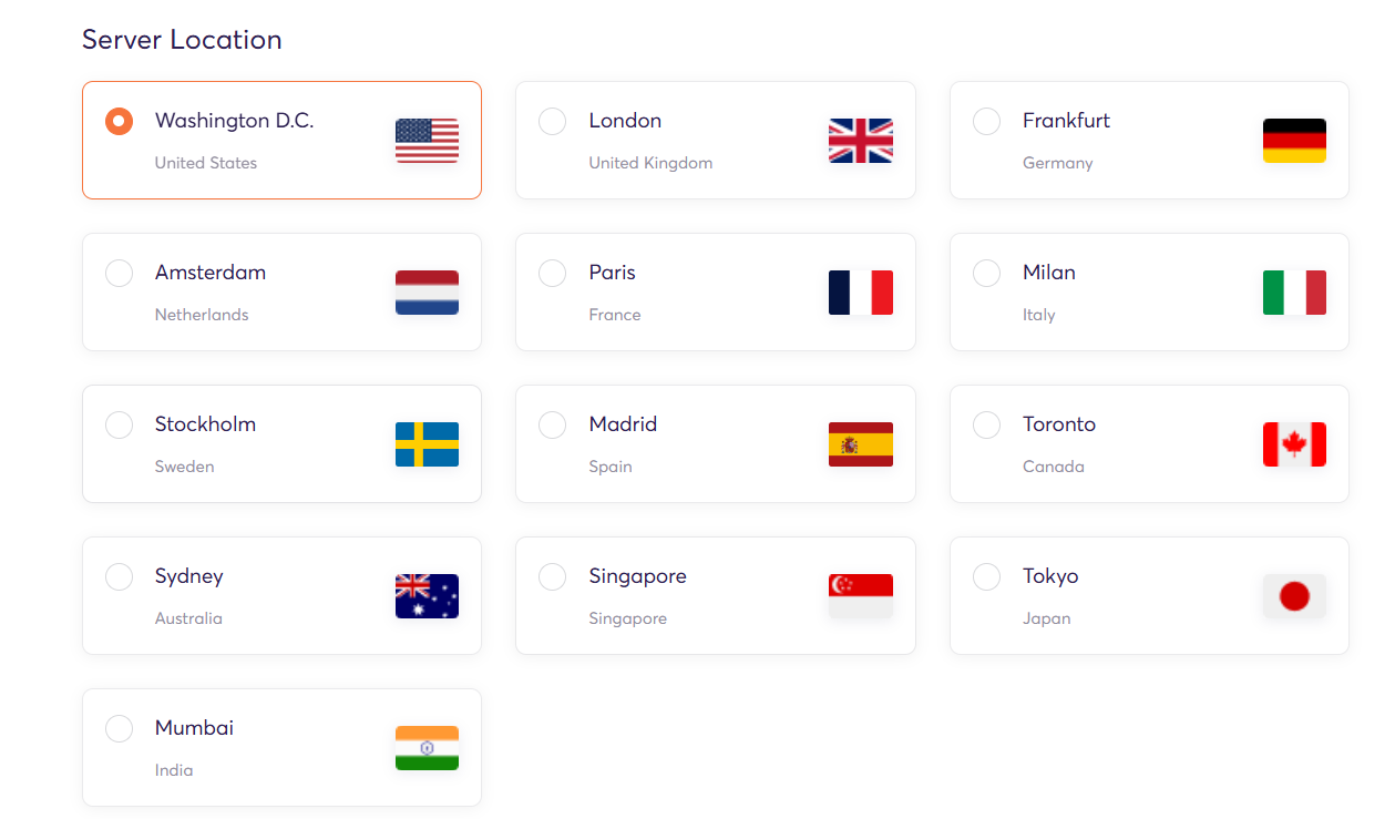 Screenshot of Chemicloud Server Locations