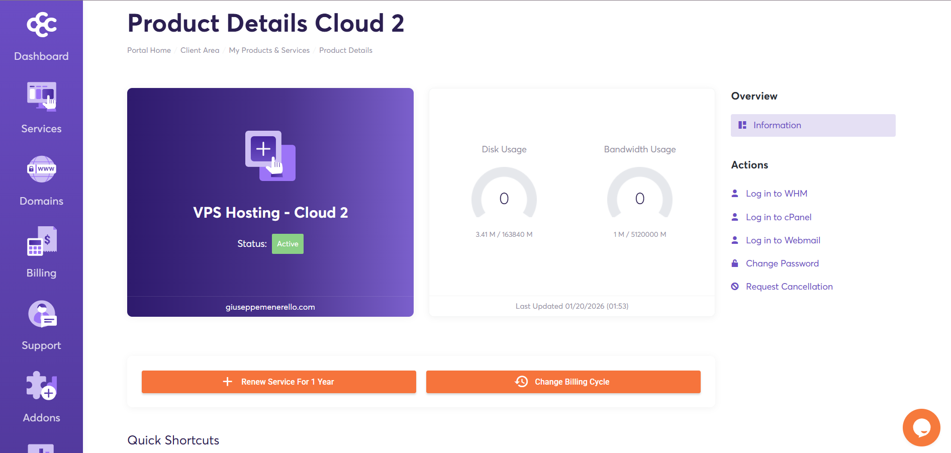 Screenshot of Chemicloud Product details
