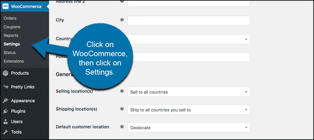 screenshot of WP 'Settings' tab