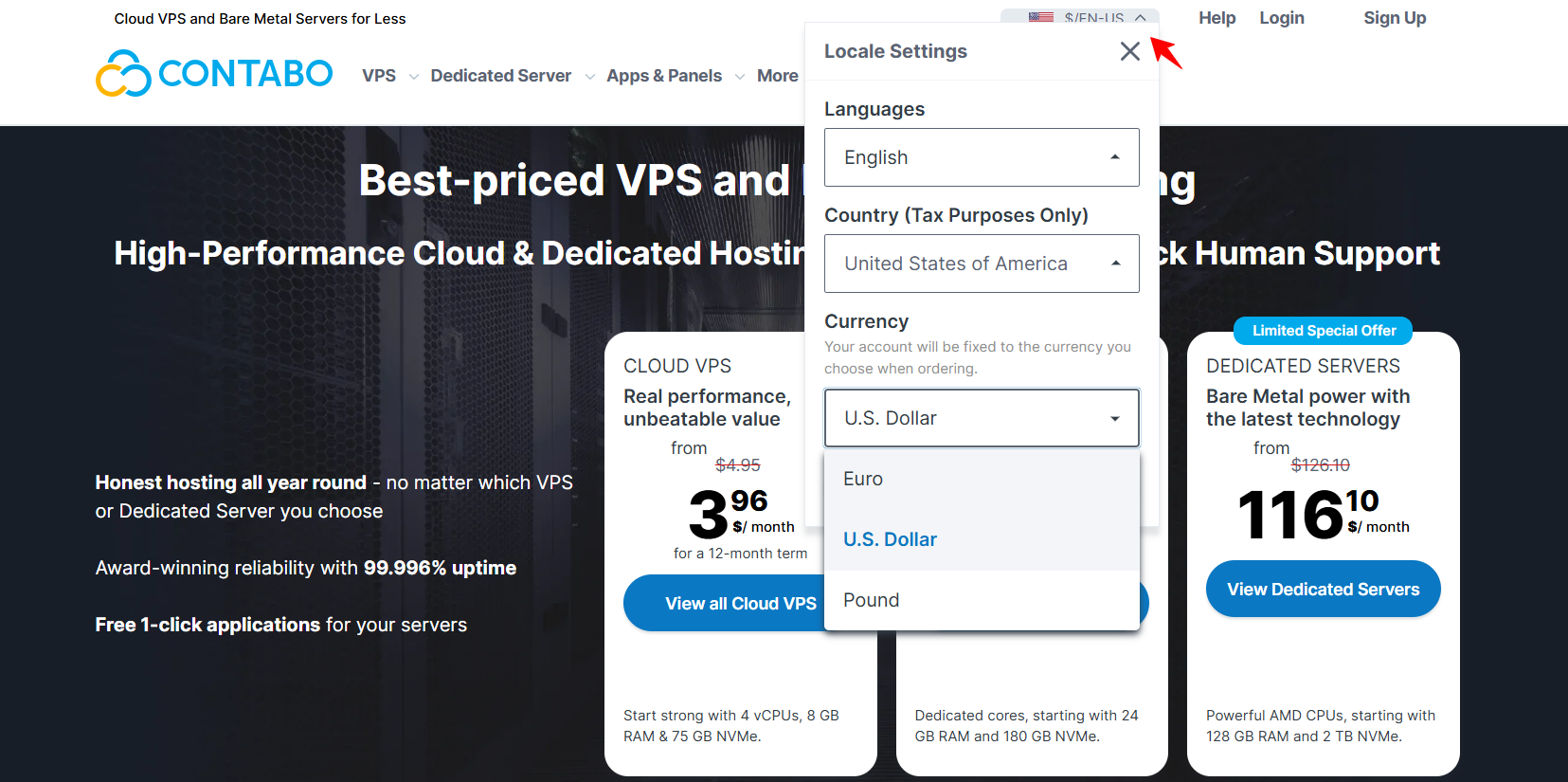 screenshot of 'Locale Settings' window