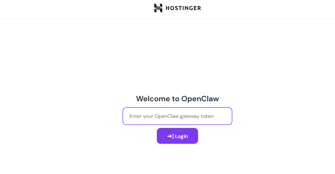 screenshot of OpenClaw welcome page