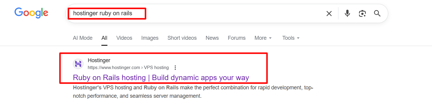 skjermbilde av Google-søkeresultater