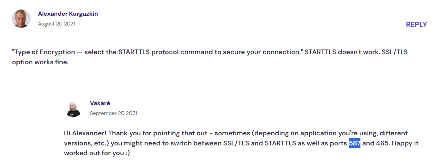 screenshot of Hostinger support conversation