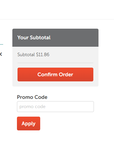 screenshot of the Subtotal price