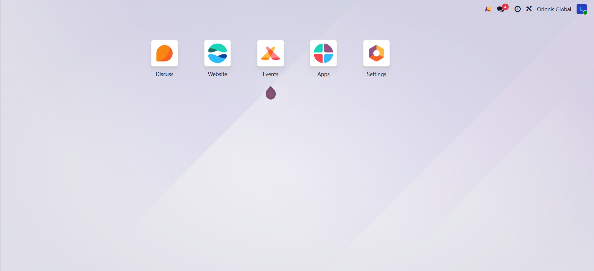 screenshot of Odoo's dashboard