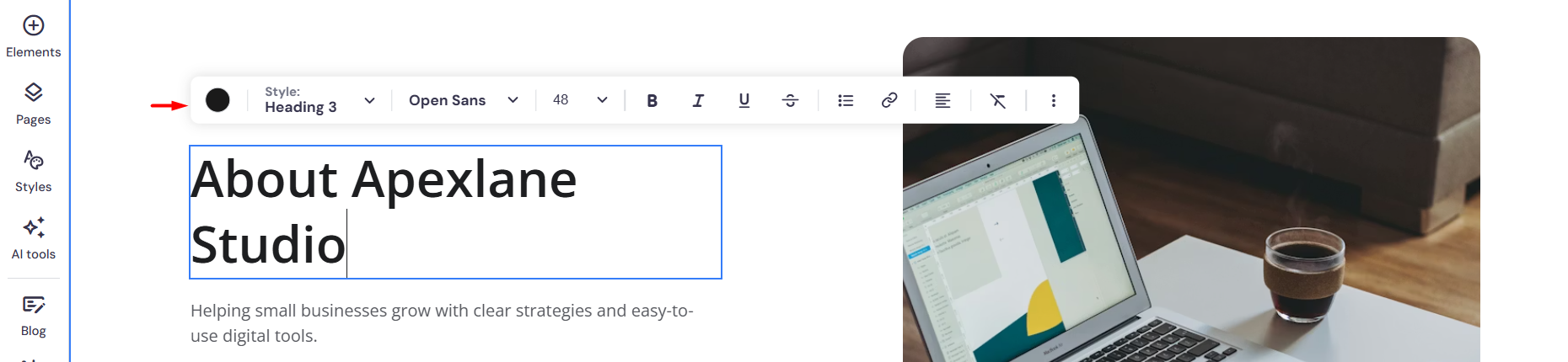 screenshot of text editor