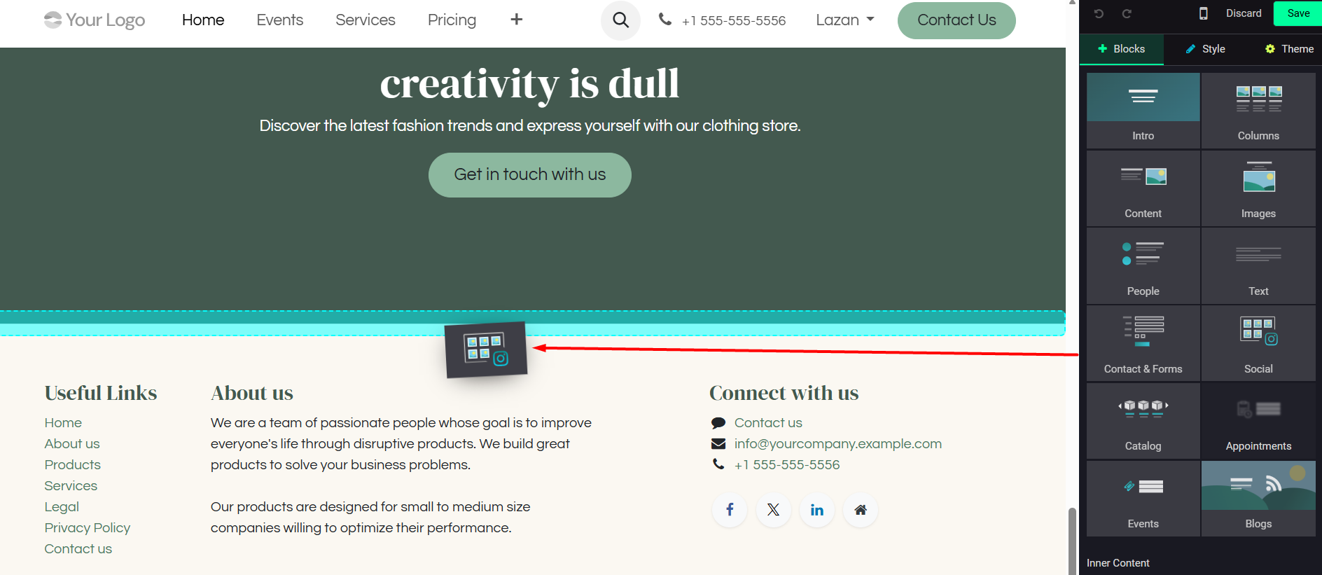 screenshot of Oddo AI generated website with the Editor highlighted